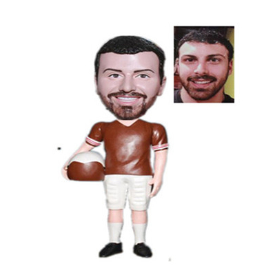 Sport Custom Bobbleheads Rennfahrer mit Helm in der Hand